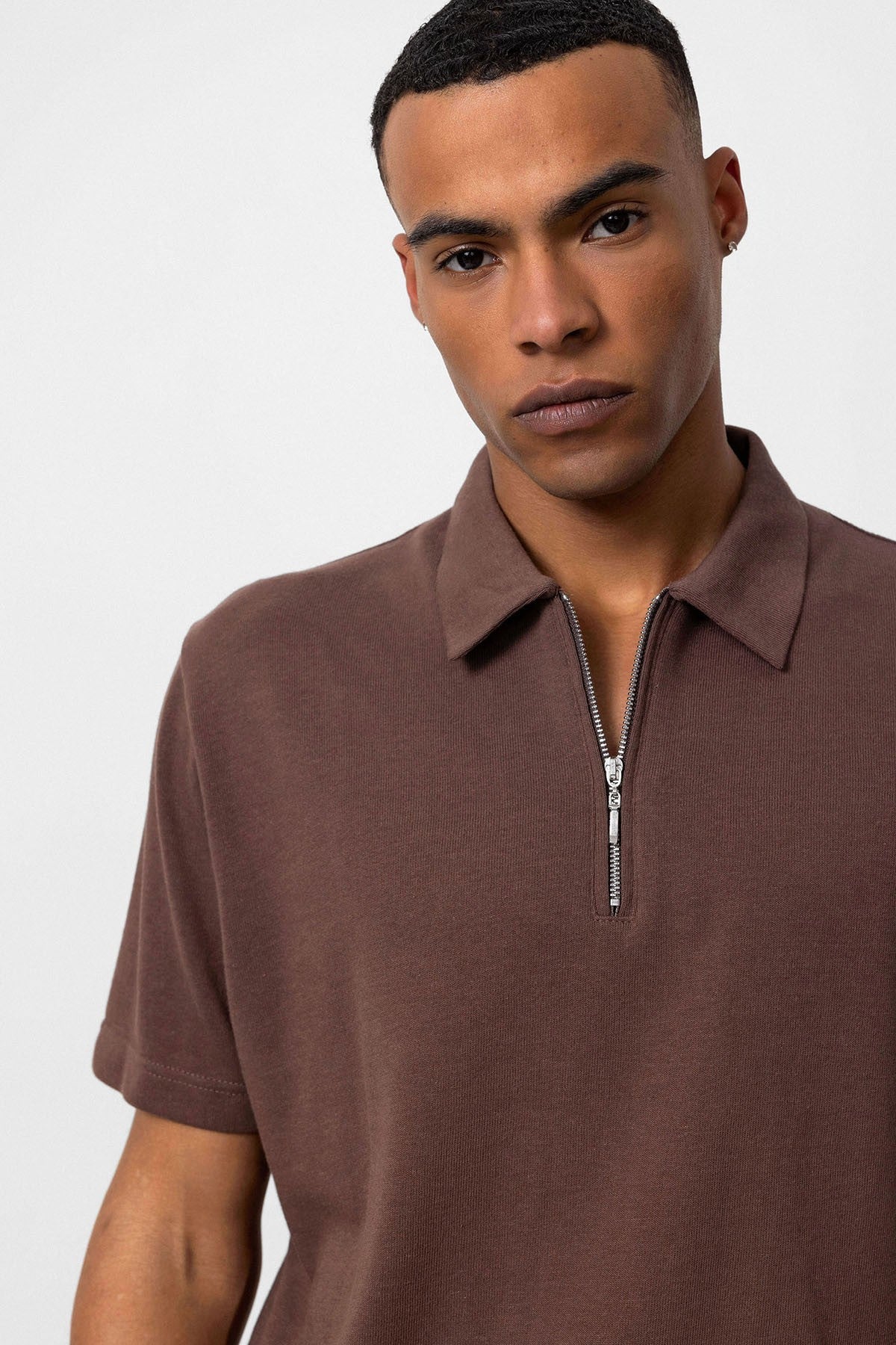 Antioch Polo-Neck Zipper Men's T-Shirt