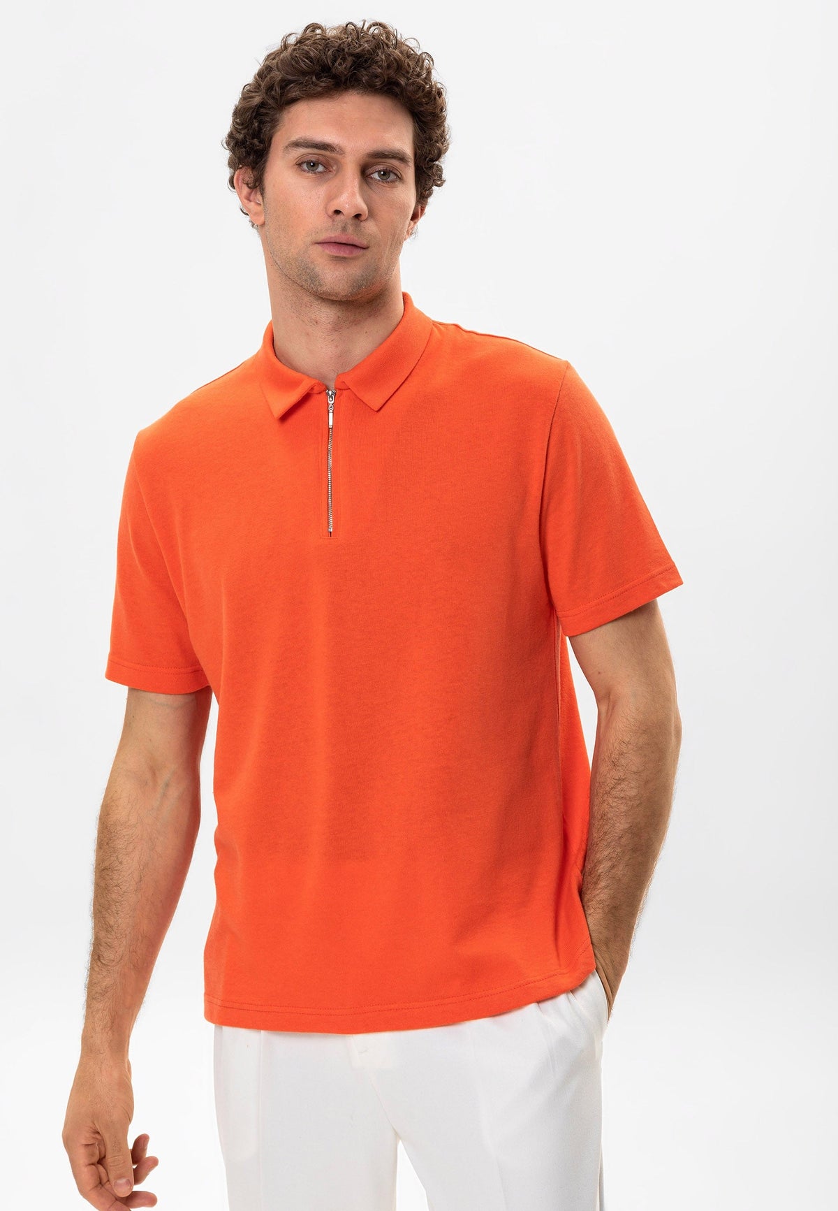 Antioch Polo-Neck Zipper Men's T-Shirt