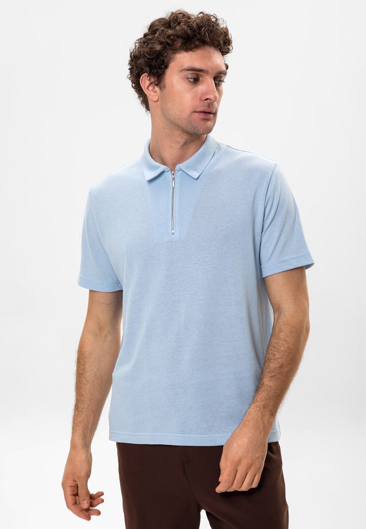 Antioch Polo-Neck Zipper Men's T-Shirt
