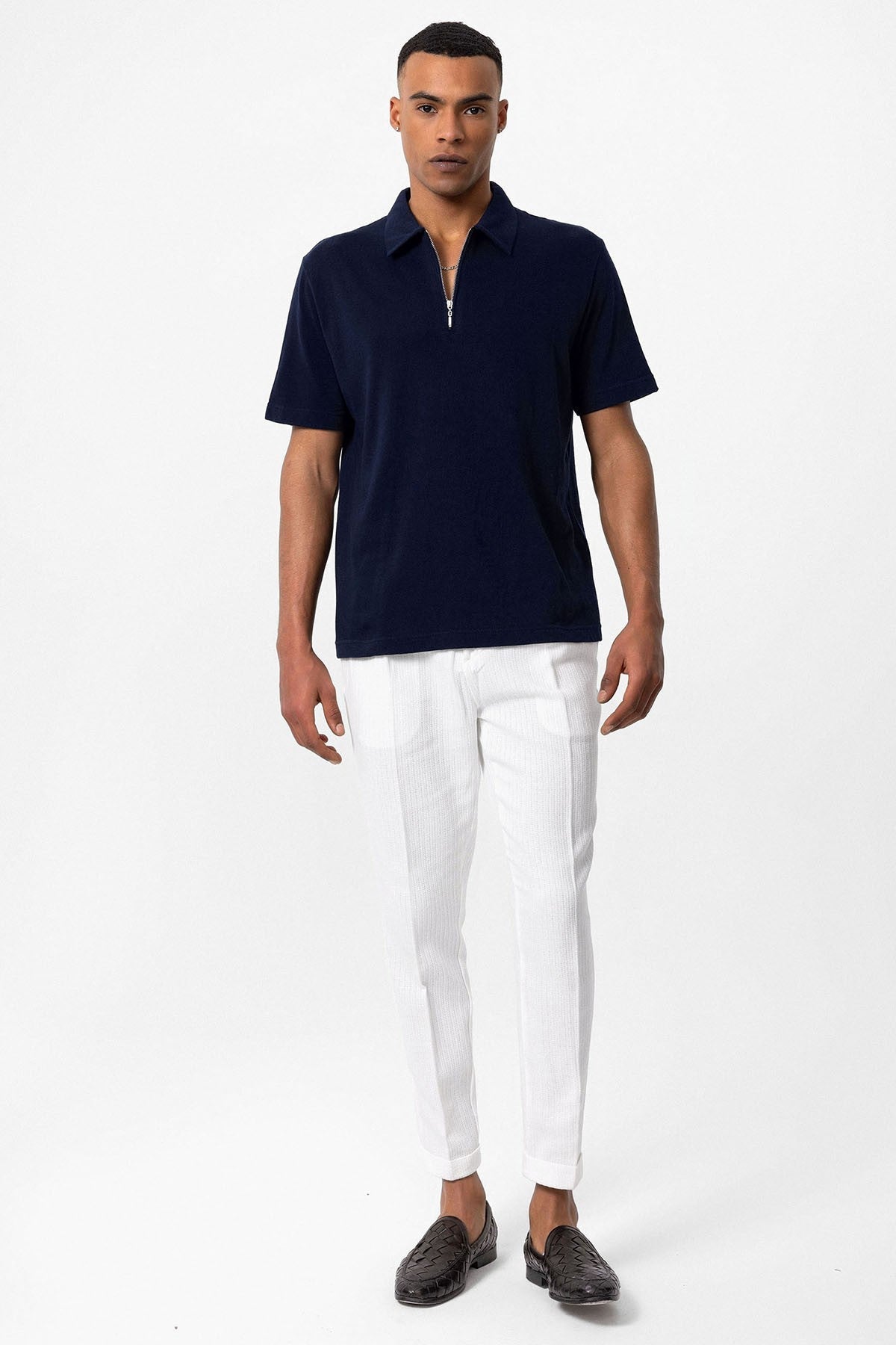 Antioch Polo-Neck Zipper Men's T-Shirt