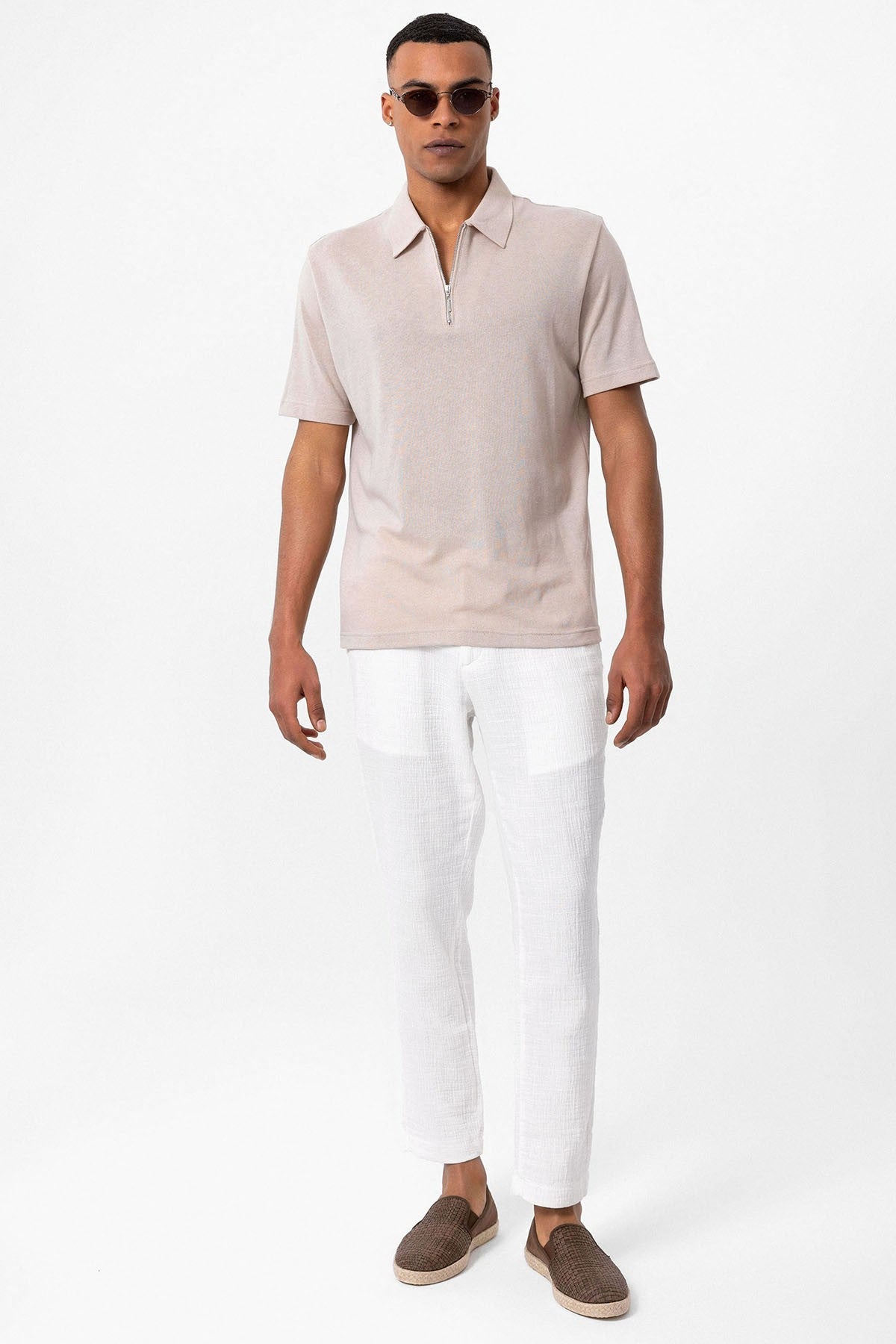 Antioch Polo-Neck Zipper Men's T-Shirt