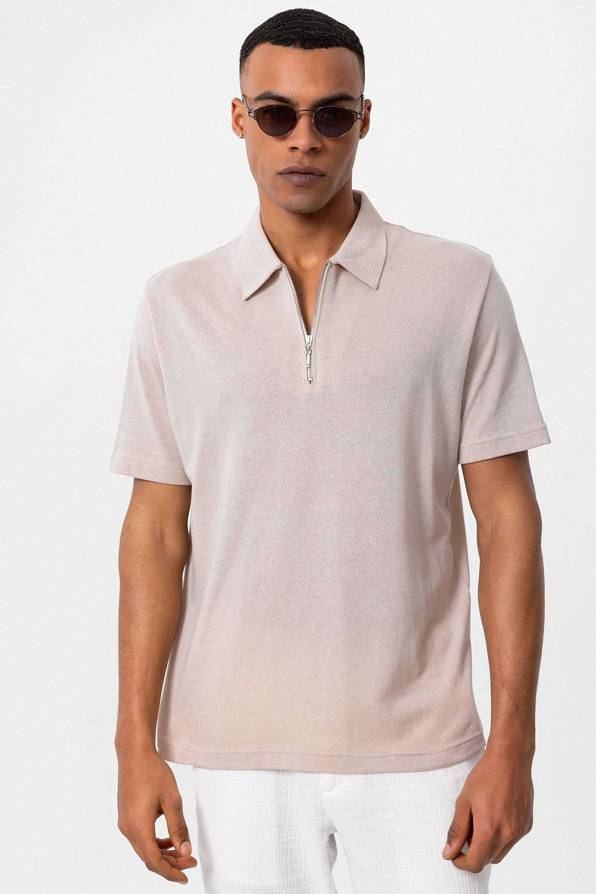 Antioch Polo-Neck Zipper Men's T-Shirt