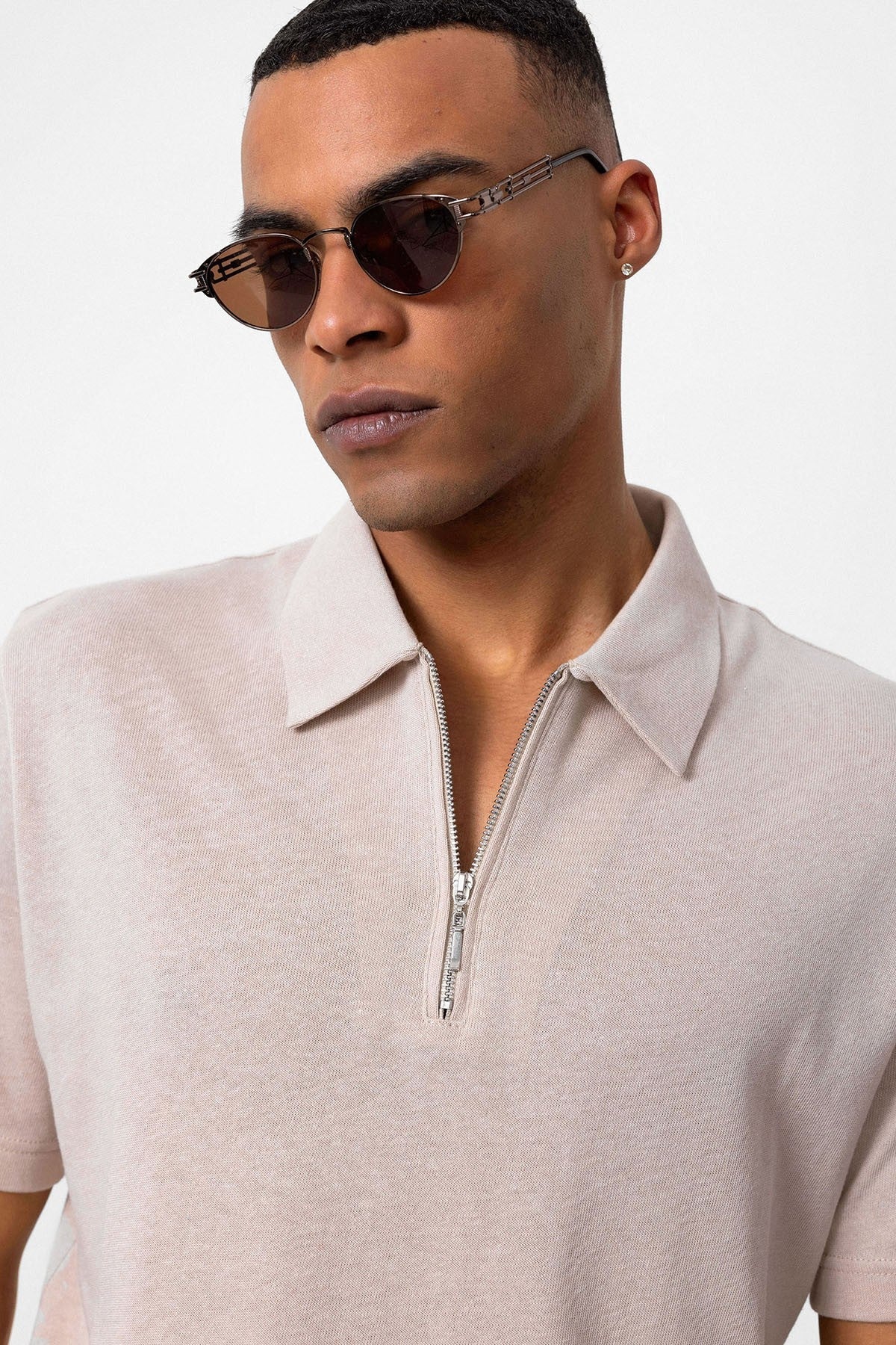 Antioch Polo-Neck Zipper Men's T-Shirt