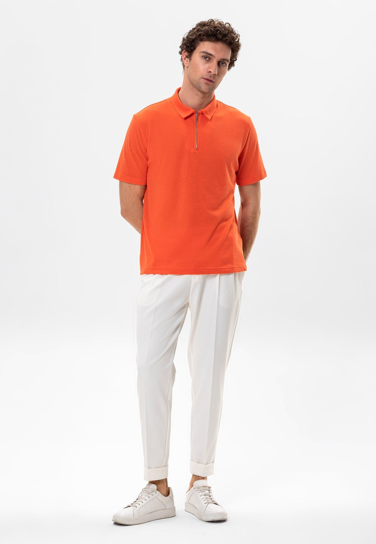 Antioch Polo-Neck Zipper Men's T-Shirt