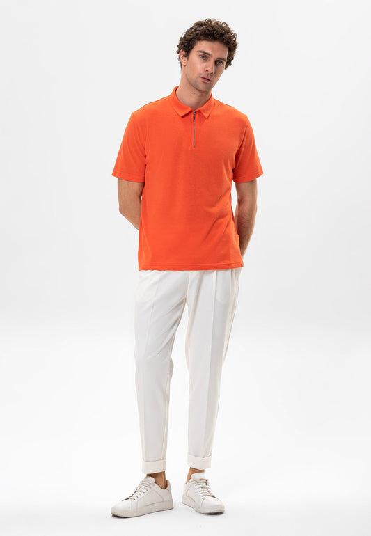 Antioch Polo-Neck Zipper Men's T-Shirt
