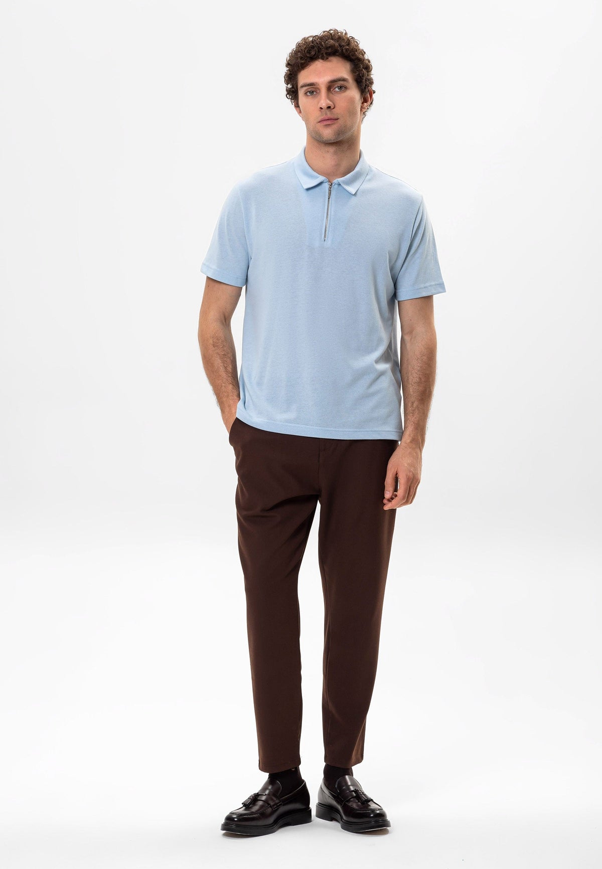 Antioch Polo-Neck Zipper Men's T-Shirt