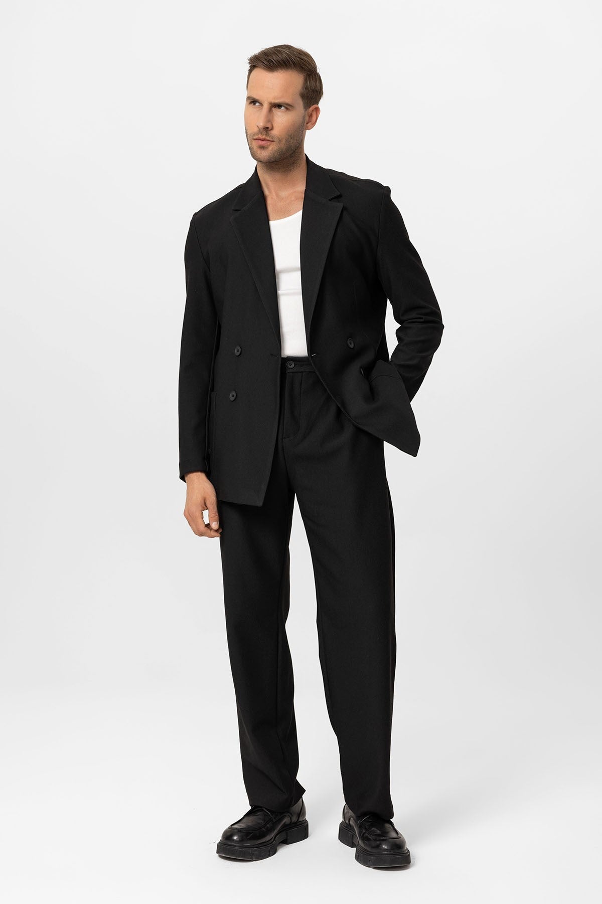 Antioch Cross-Over Collar Relaxed-Fit Men's Suit