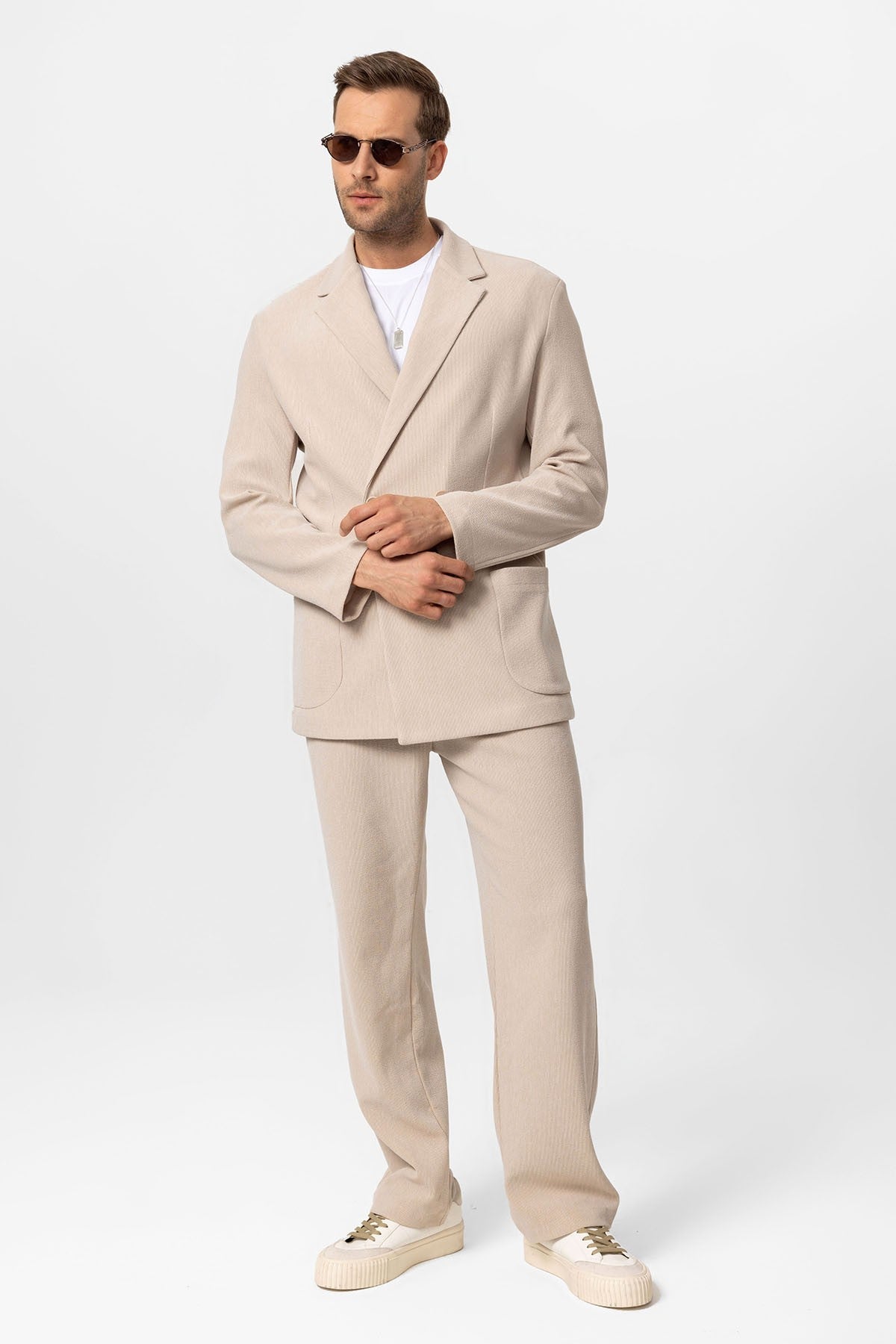 Antioch Cross-Over Collar Relaxed-Fit Men's Suit