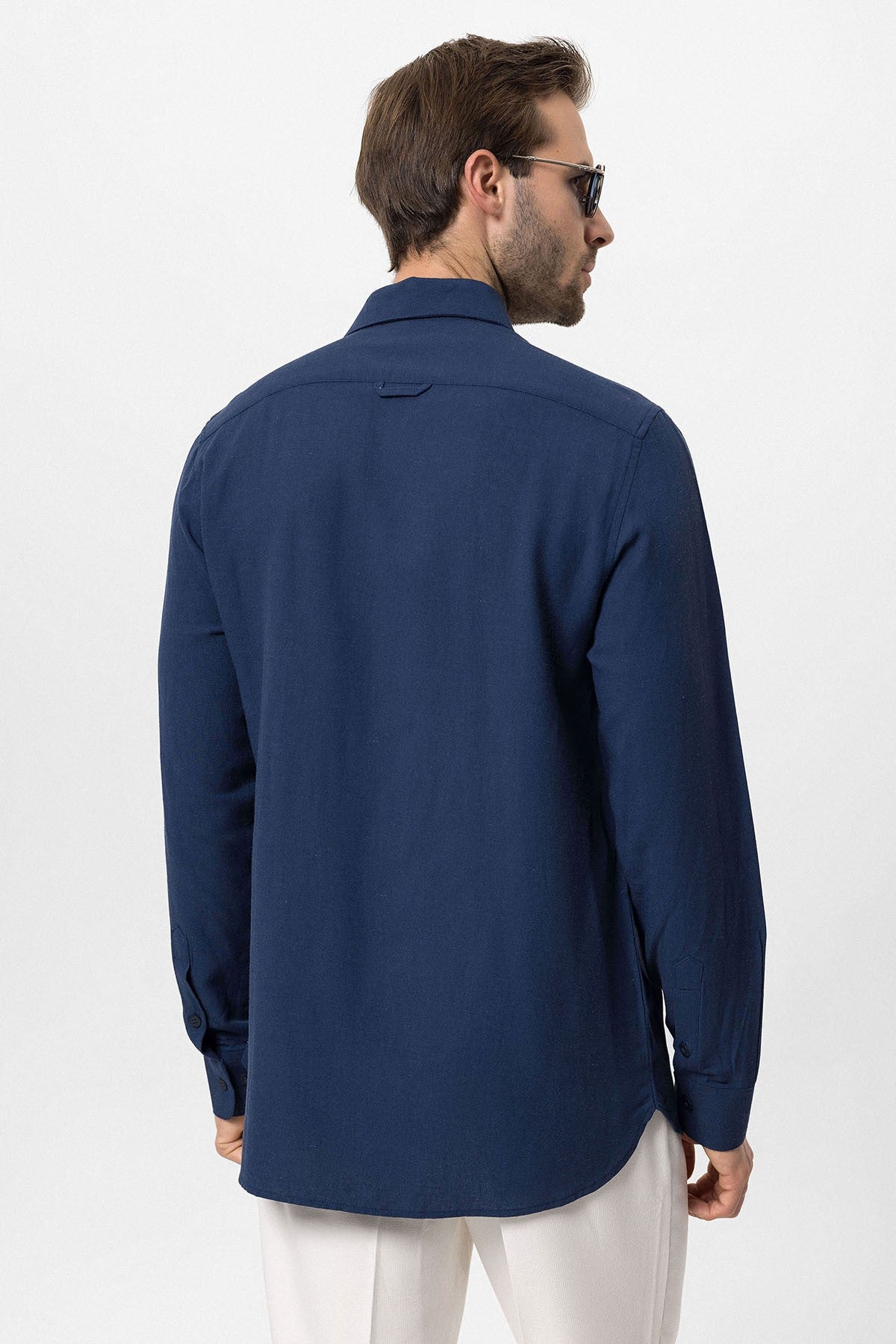 Antioch Hidden-Button Linen-Blend Men's Shirt