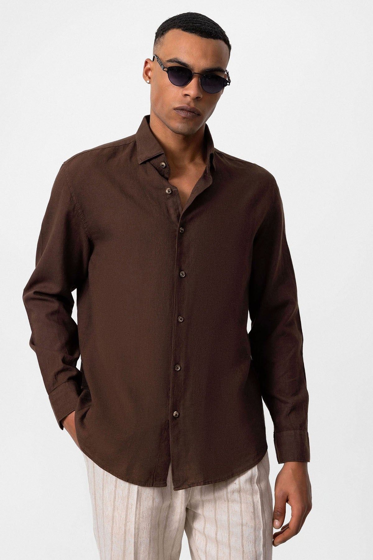 Men's Linen-Blend Shirt