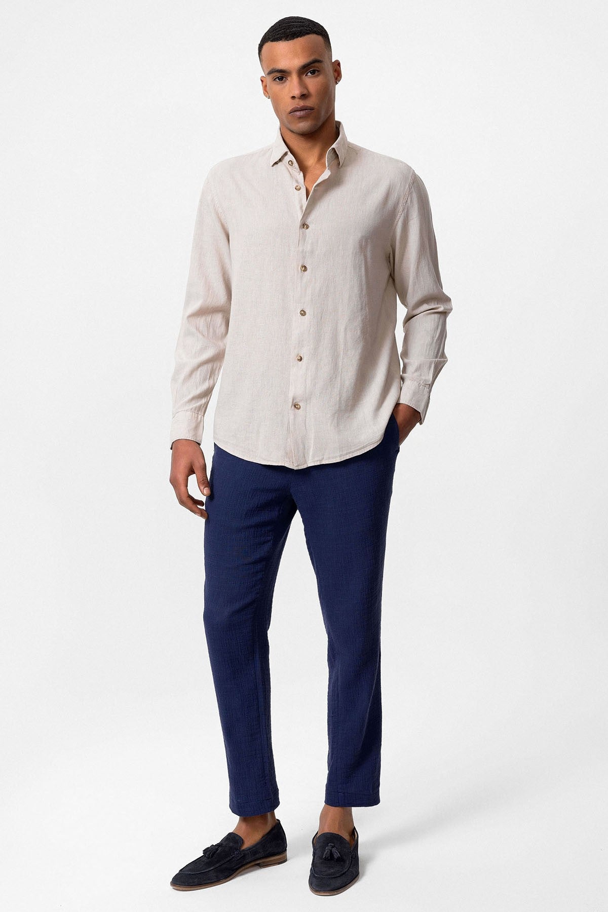 Men's Linen-Blend Shirt