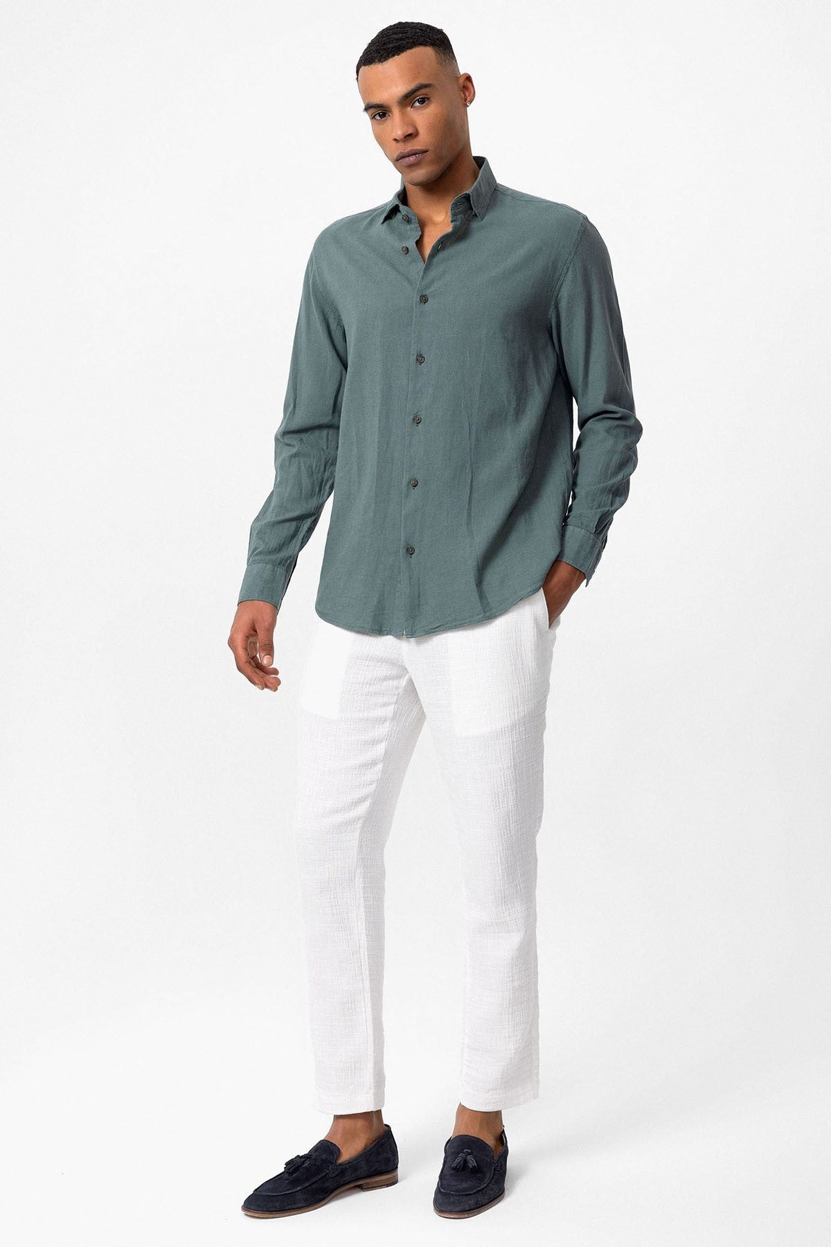 Men's Linen-Blend Shirt