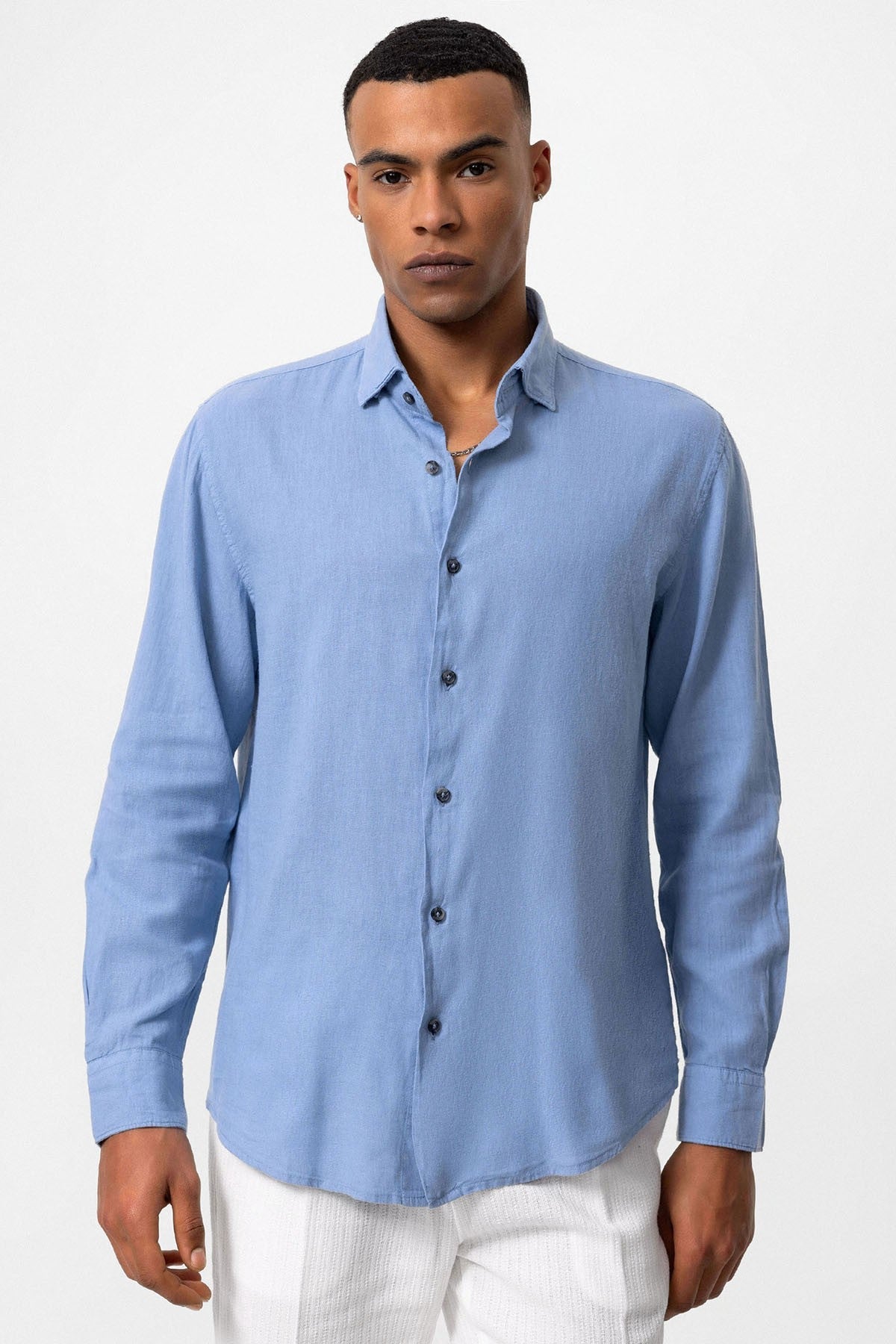 Men's Linen-Blend Shirt