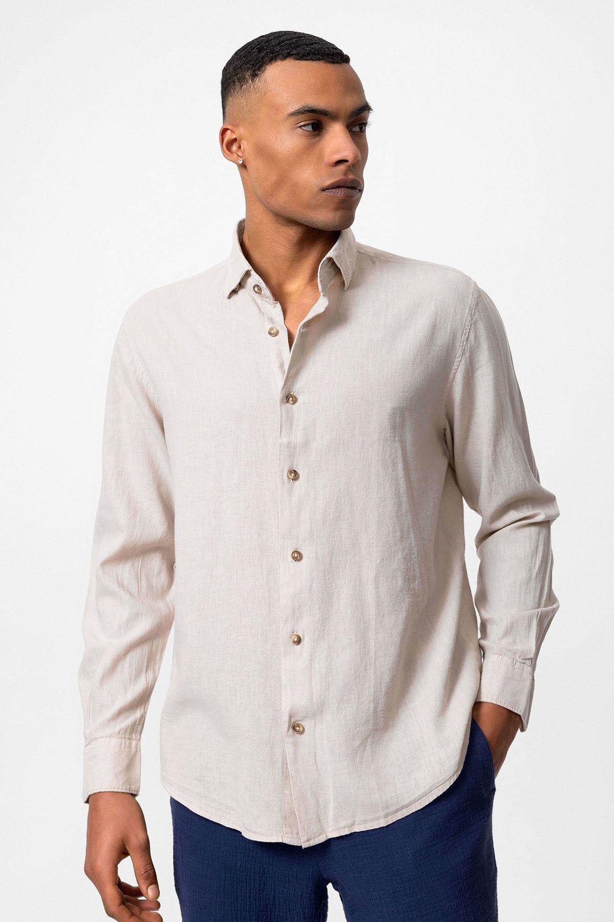 Men's Linen-Blend Shirt