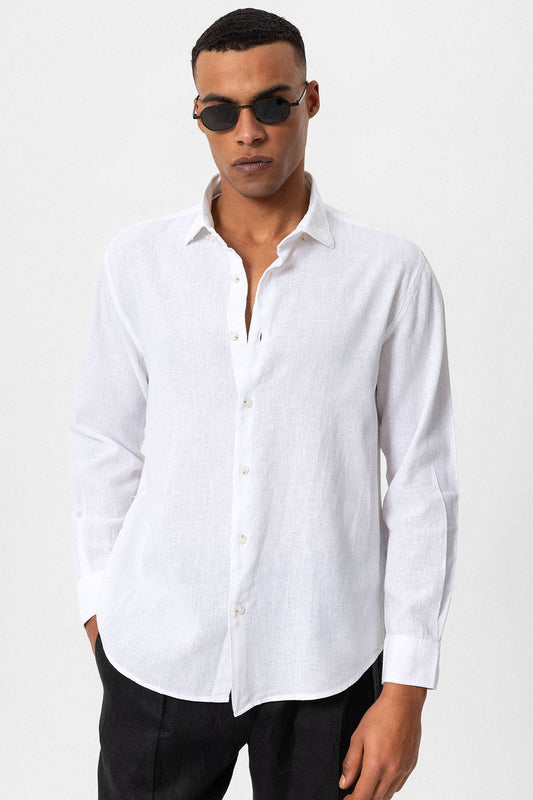 Men's Linen-Blend Shirt