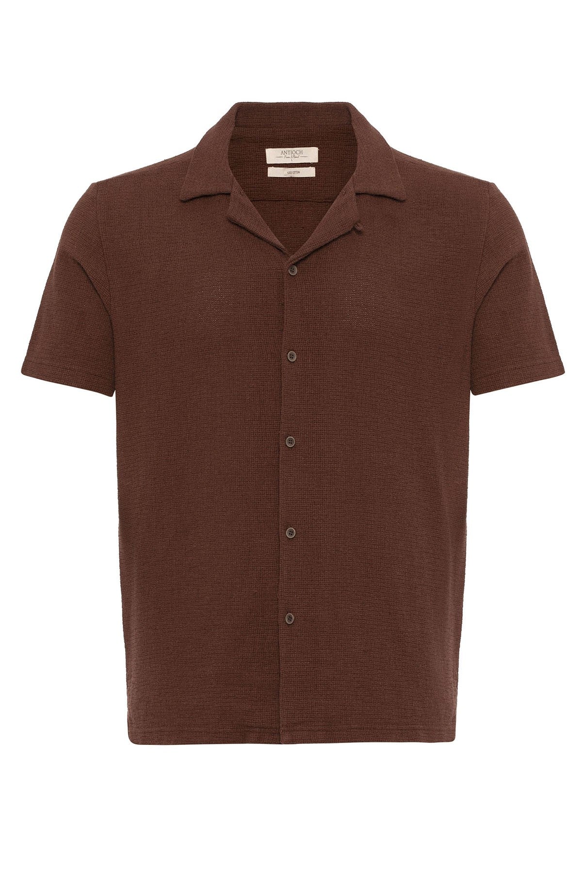 Antioch Men's Shirt with Apache Collar and Knitted Texture