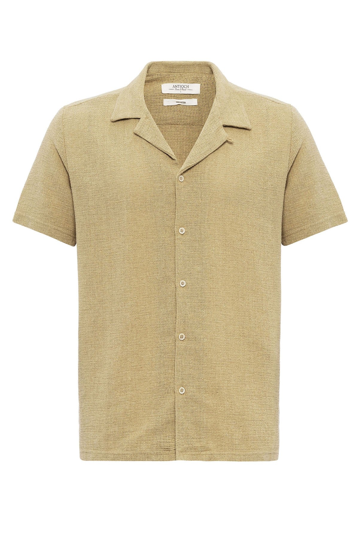 Antioch Men's Shirt with Apache Collar and Knitted Texture