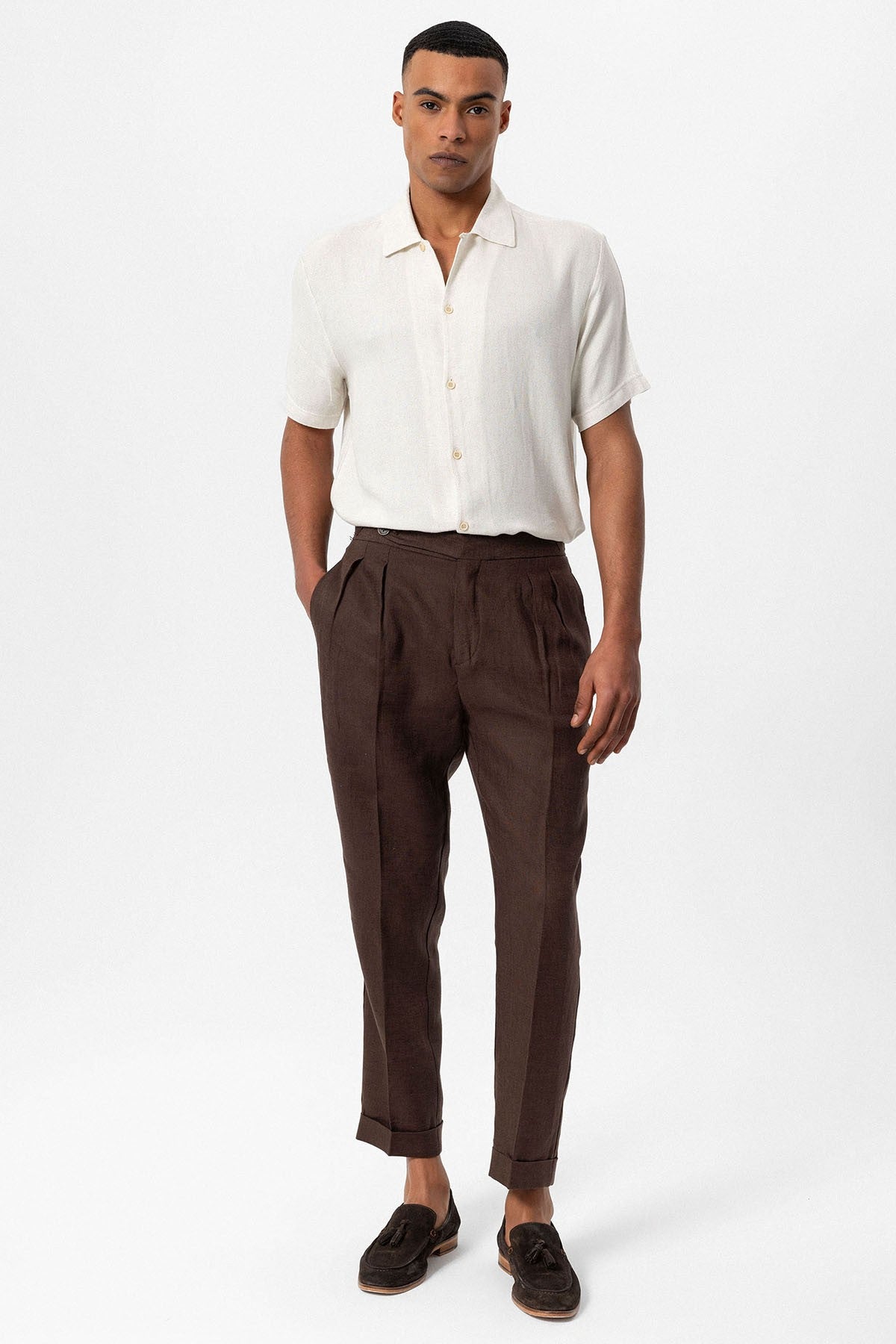 Antioch Men's Shirt with Apache Collar and Knitted Texture
