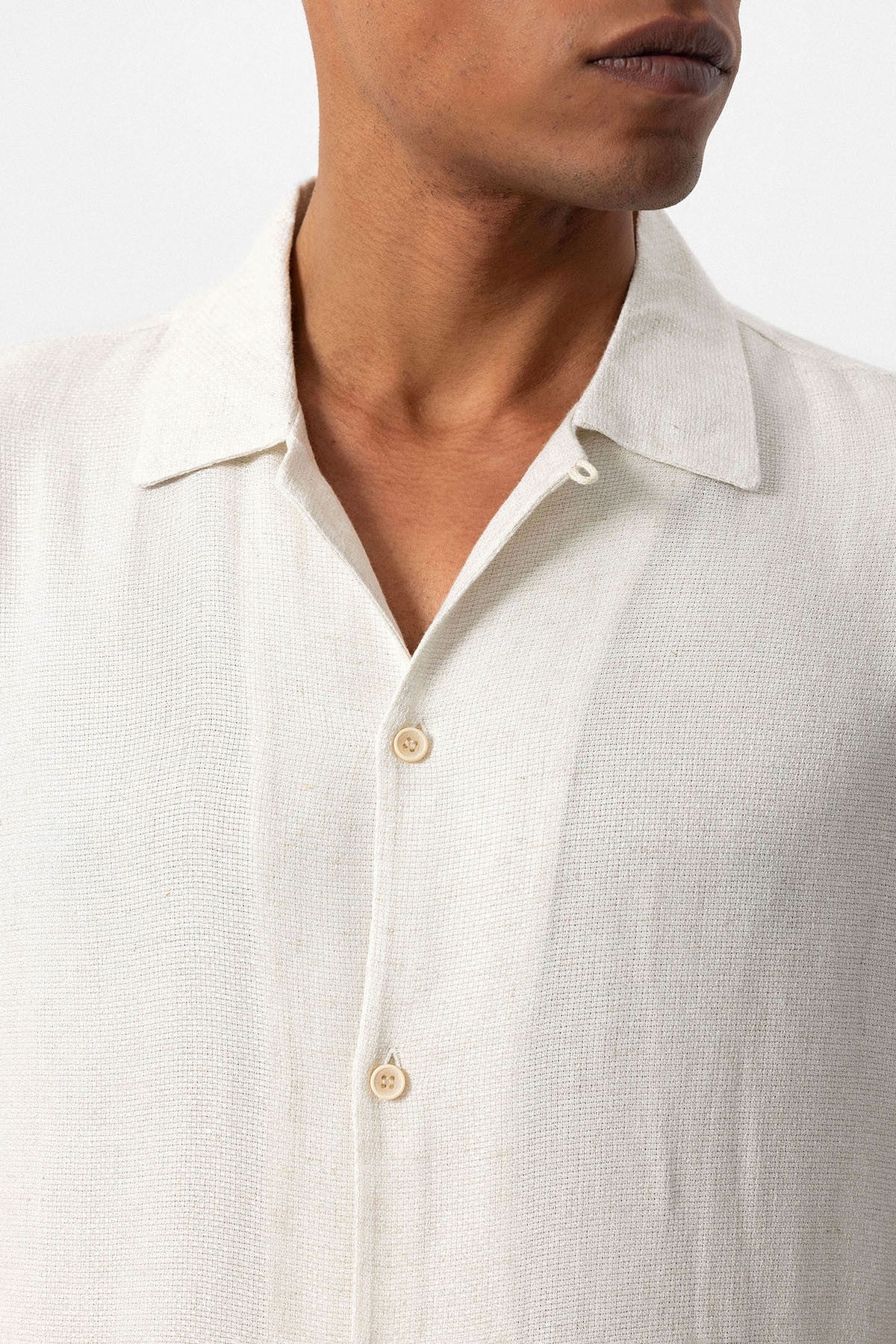 Antioch Men's Shirt with Apache Collar and Knitted Texture