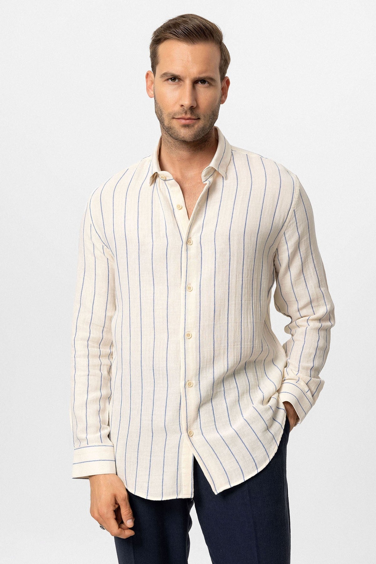 Antioch Slim-Fit Striped Men's Shirt