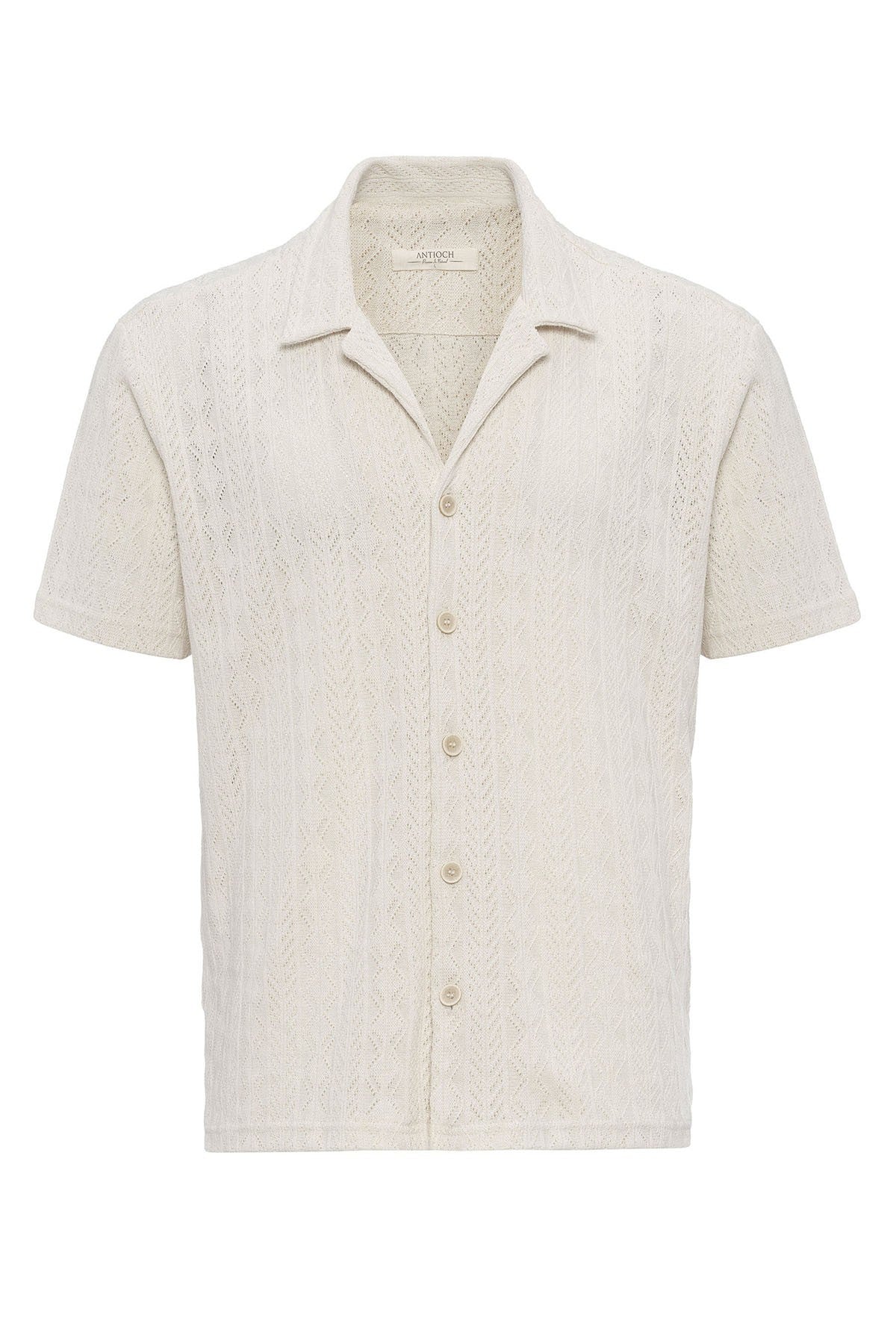 Antioch Men's Shirt with Apache Collar and Knitted Pattern