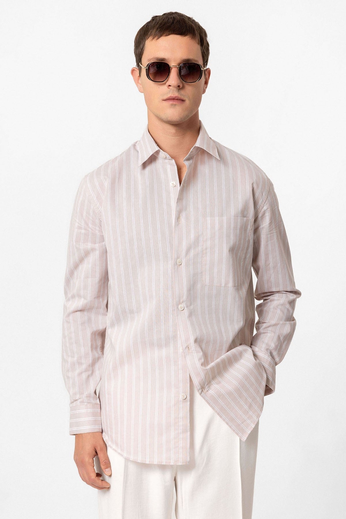 Antioch Regular Fit Long-Sleeve Striped Men's Shirt