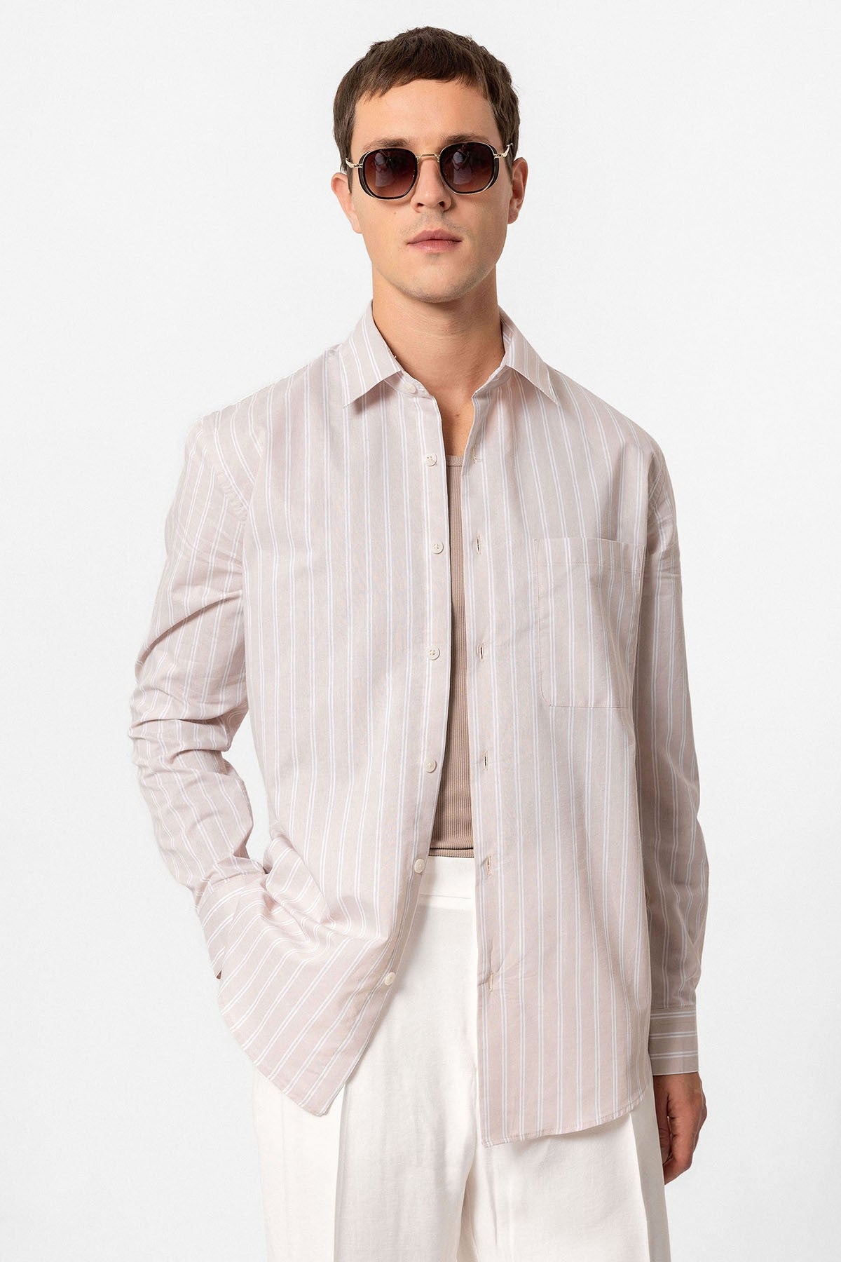Antioch Regular Fit Long-Sleeve Striped Men's Shirt