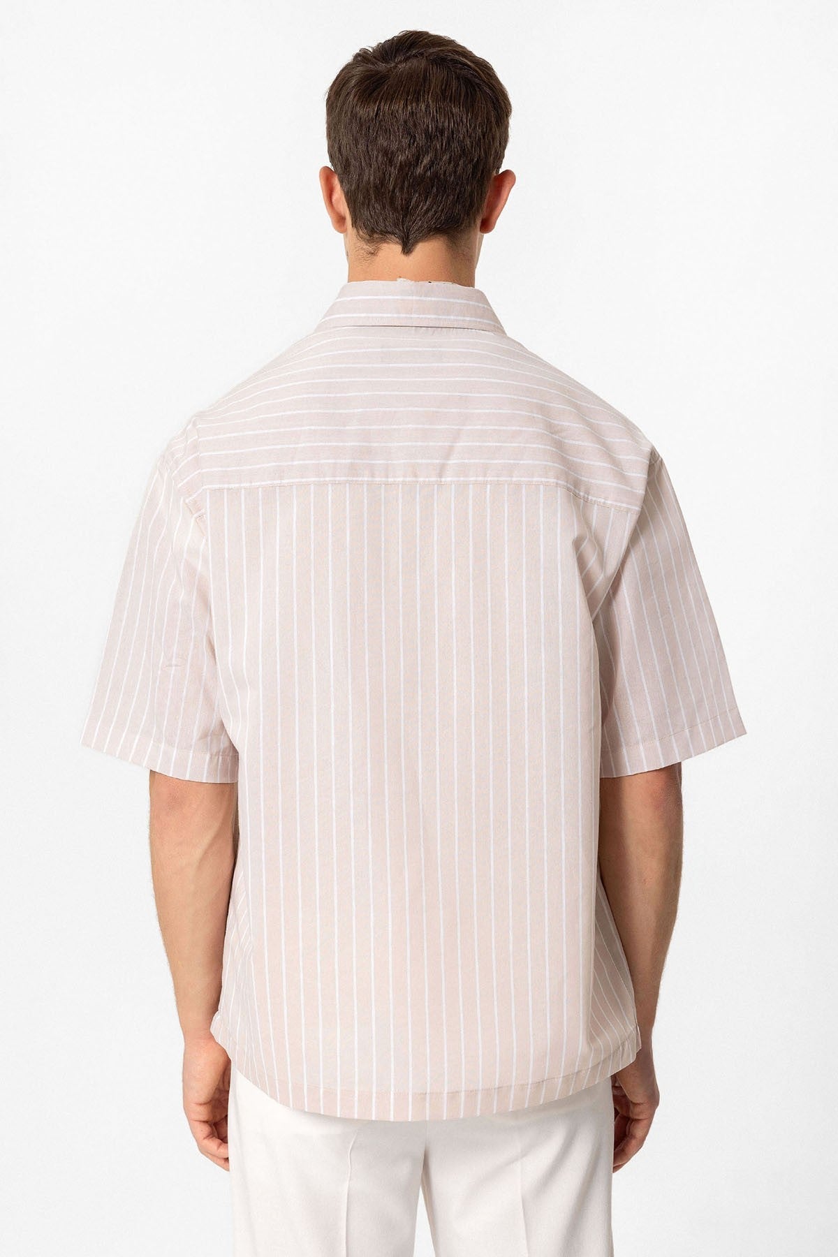 Antioch Oversized Short-Sleeve Striped Men's Shirt
