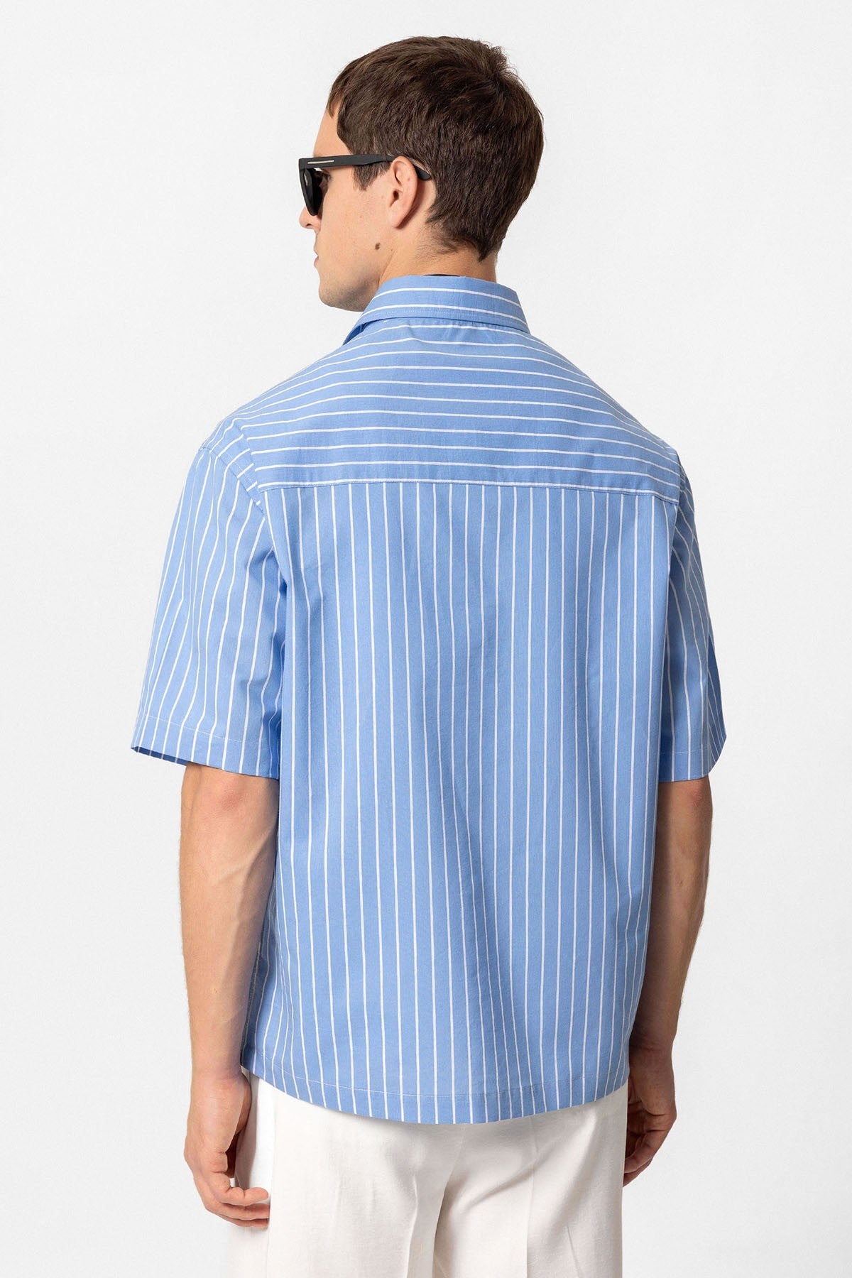 Antioch Oversized Short-Sleeve Striped Men's Shirt