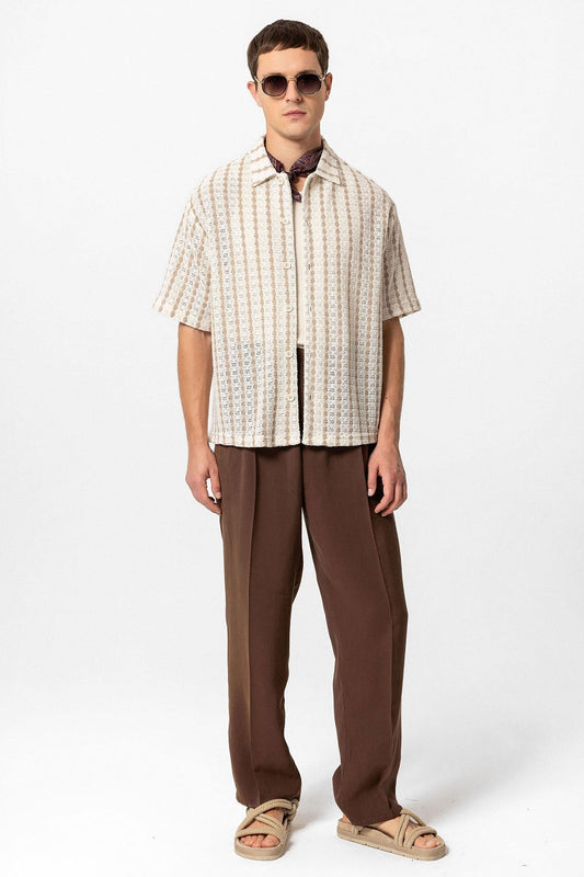 Antioch Striped Knit Short-Sleeve Men's Shirt