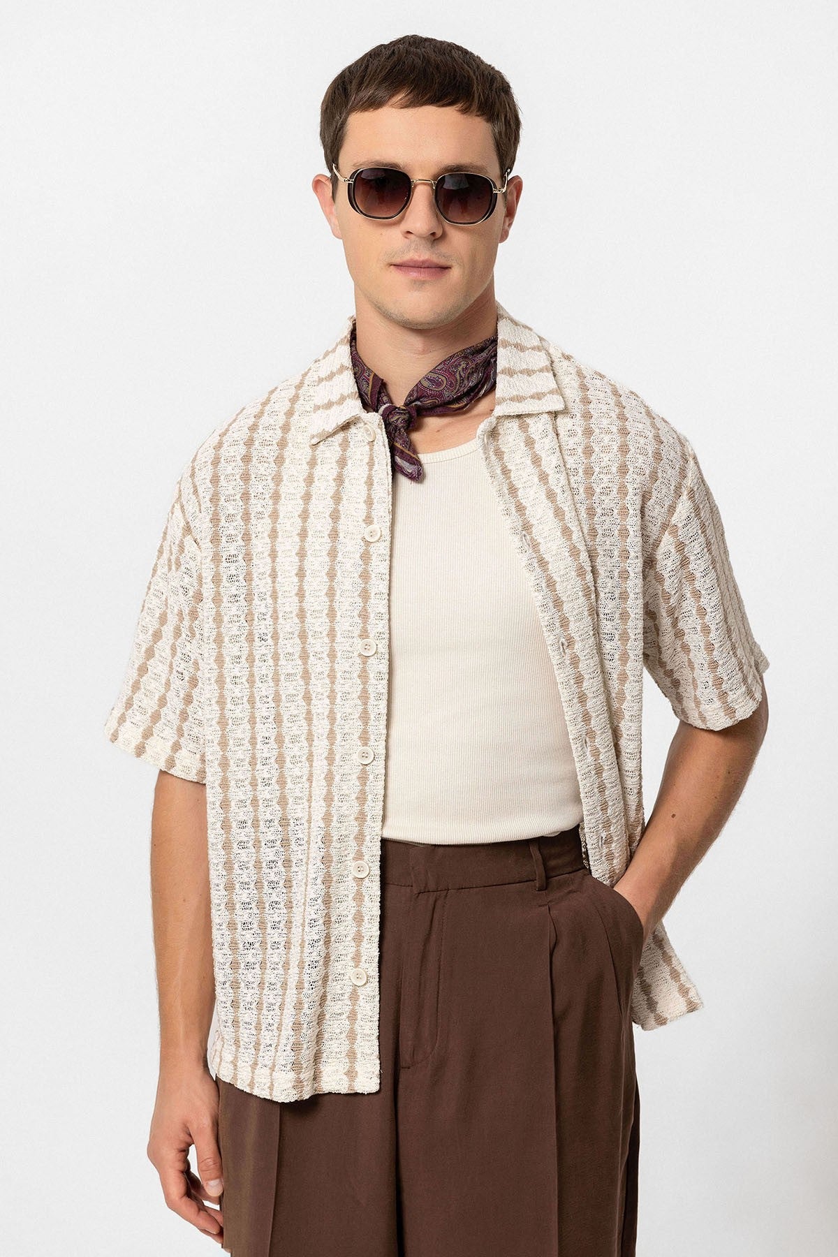 Antioch Striped Knit Short-Sleeve Men's Shirt