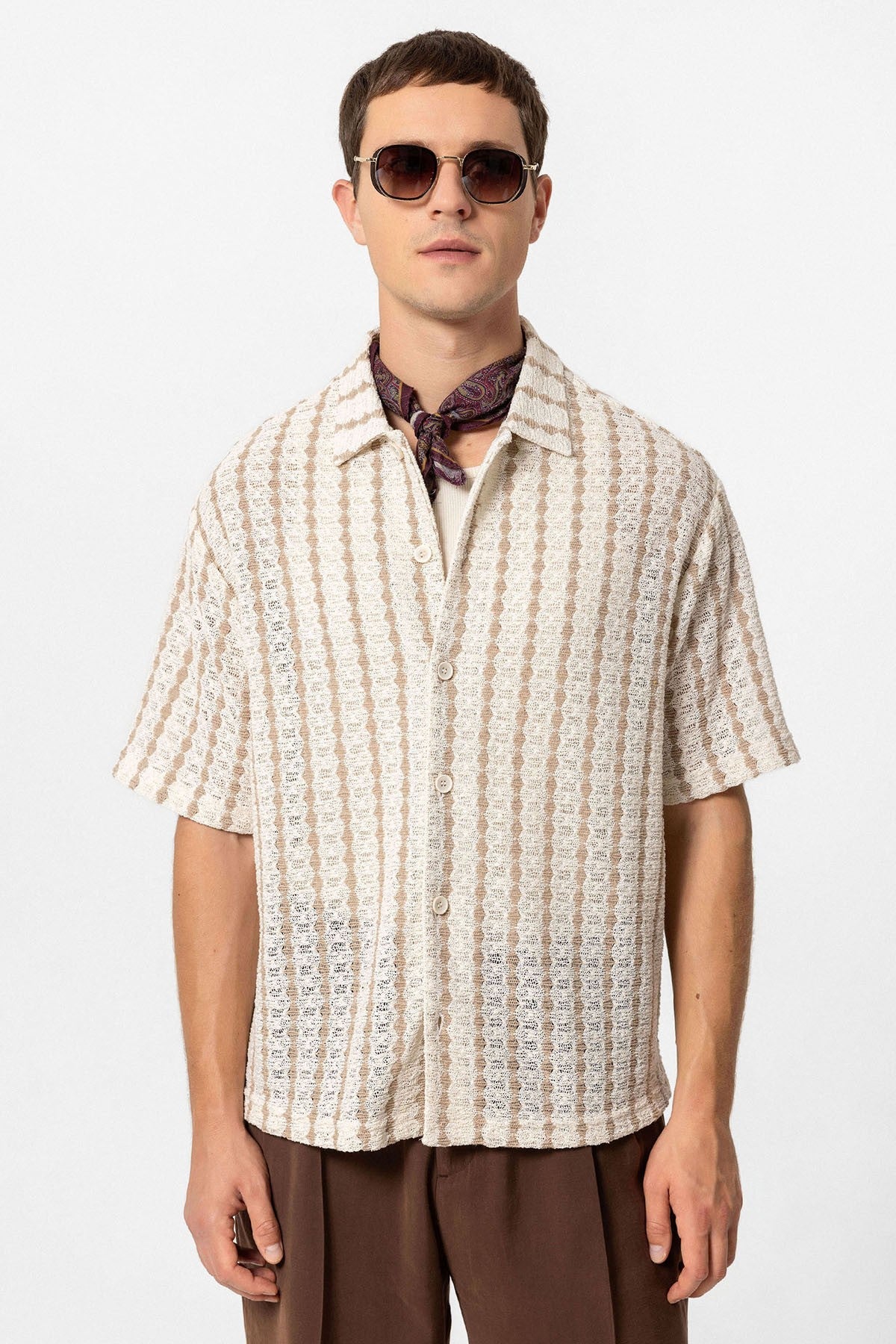 Antioch Striped Knit Short-Sleeve Men's Shirt