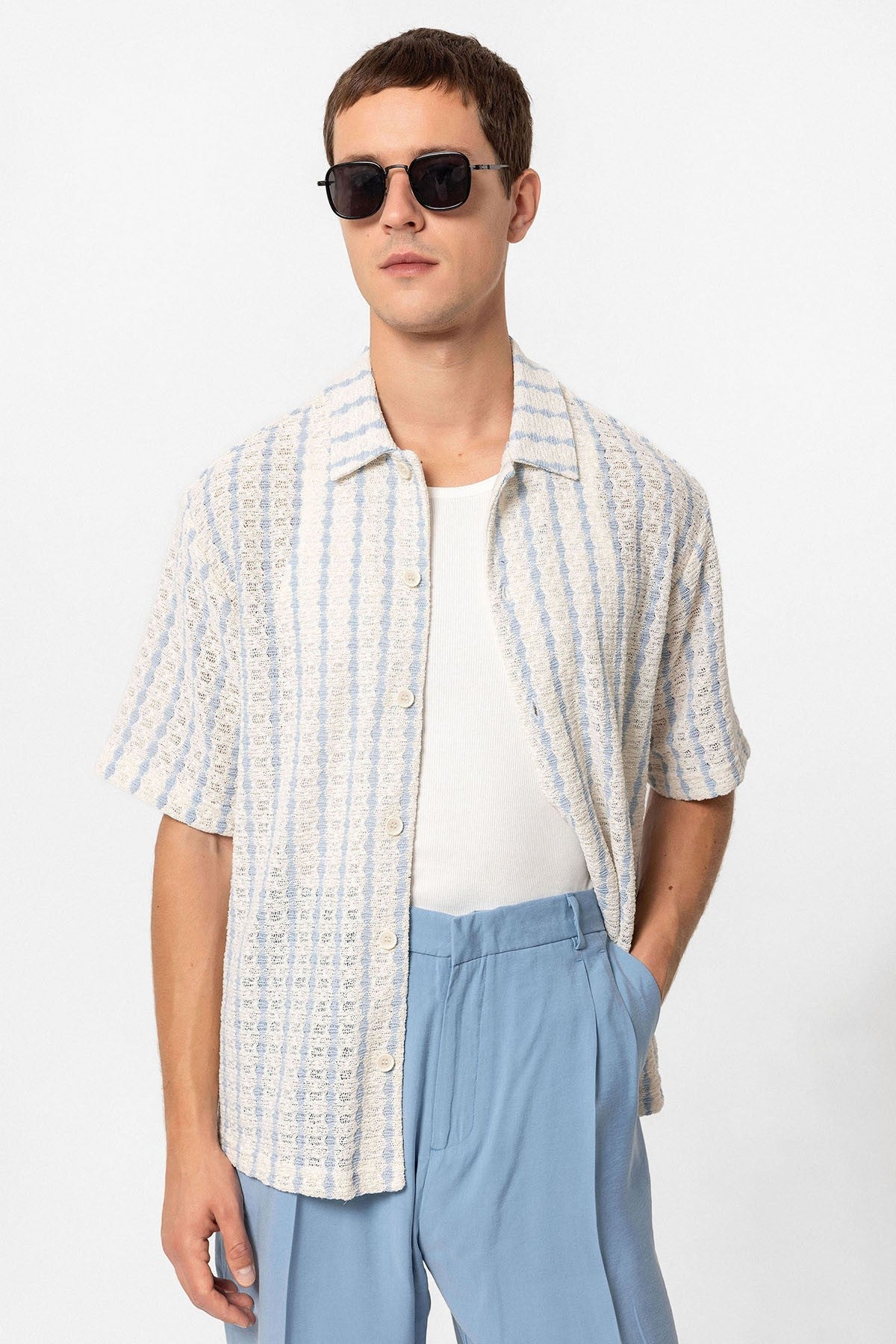 Antioch Striped Knit Short-Sleeve Men's Shirt