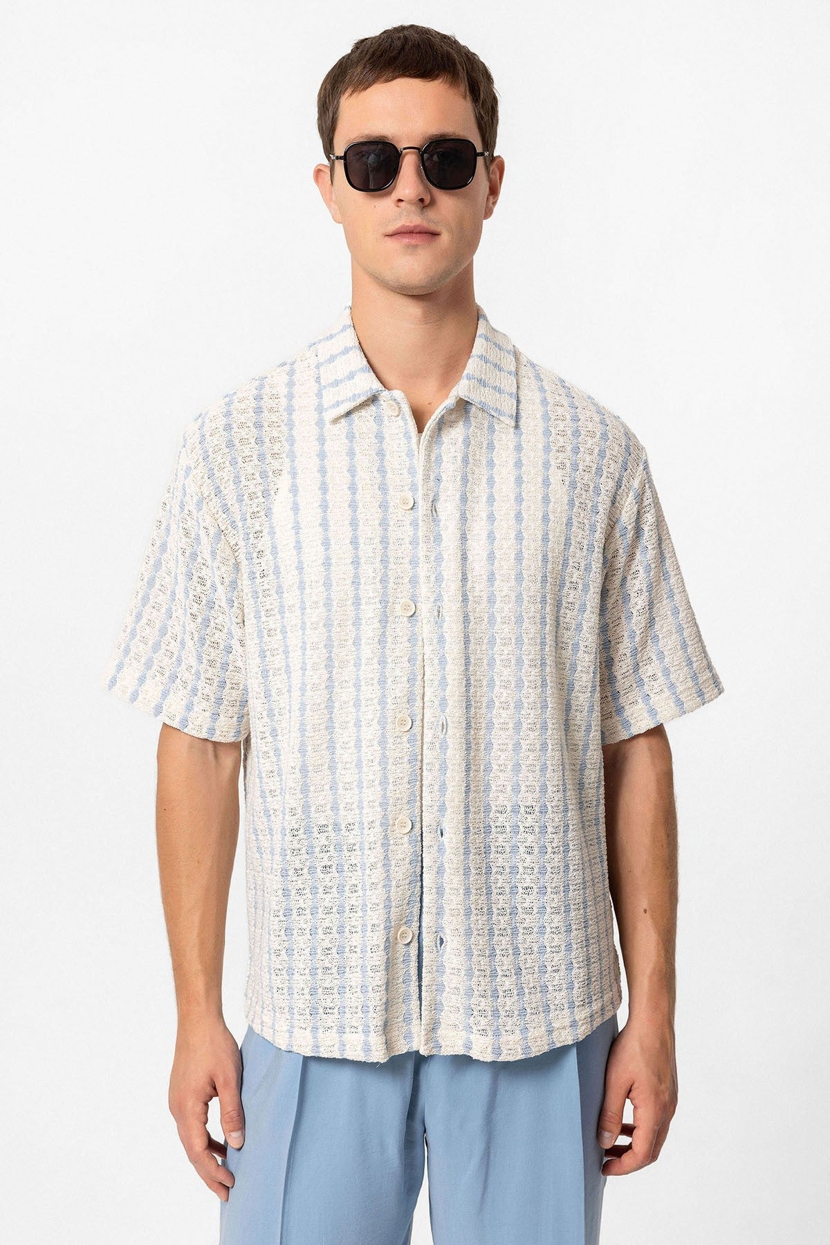 Antioch Striped Knit Short-Sleeve Men's Shirt