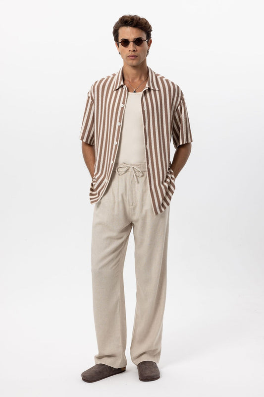 Antioch Oversized Openwork Striped Men's Shirt