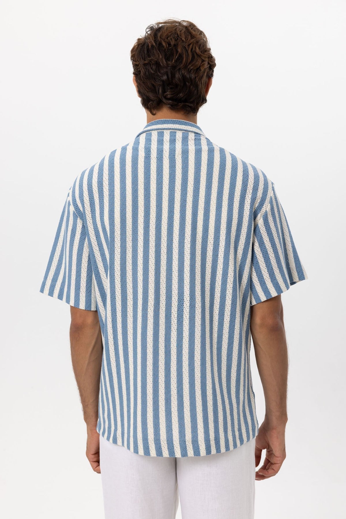 Antioch Oversized Openwork Striped Men's Shirt
