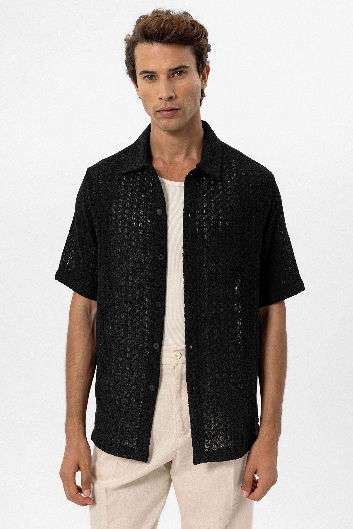 Antioch Textured Crochet Men's Shirt