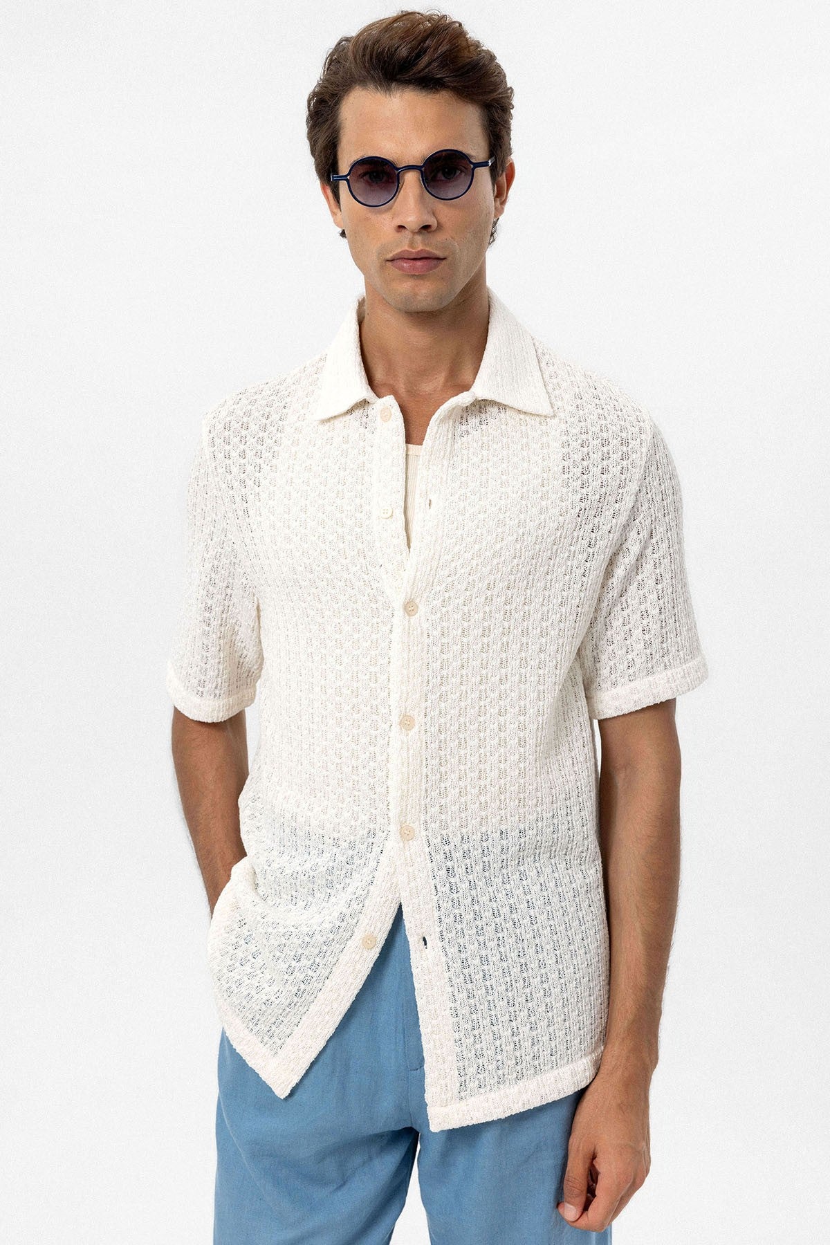 Antioch Textured Crochet Men's Shirt