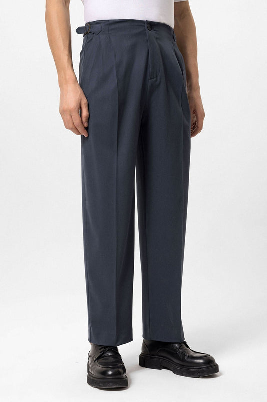 Antioch High-Waisted Men's Pants with Buckle Detail and Relaxed Fit