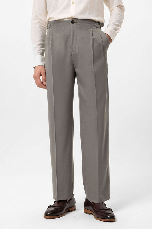 Antioch High-Waisted Men's Pants with Buckle Detail and Relaxed Fit