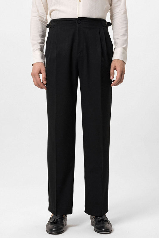 Antioch High-Waisted Men's Pants with Buckle Detail and Relaxed Fit