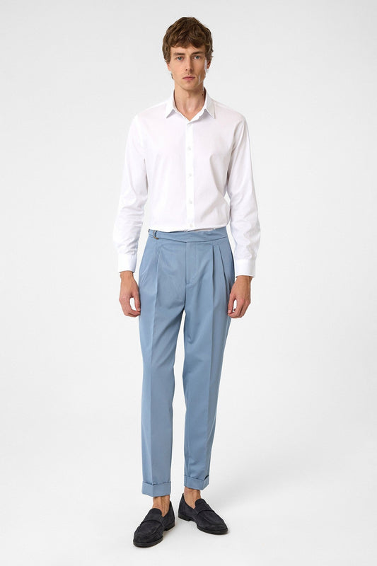 Antioch High-Waisted Buckle-Closure Pleated Men's Pants