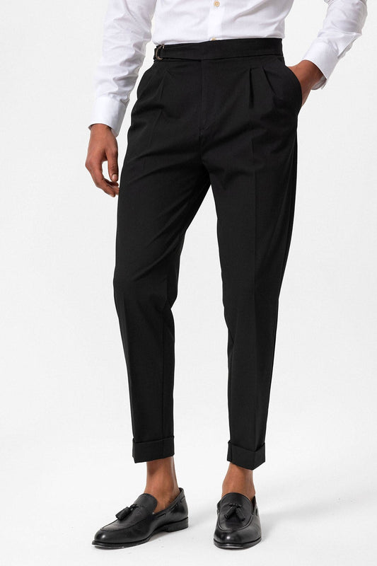 Antioch High-Waisted Buckle-Closure Pleated Men's Pants