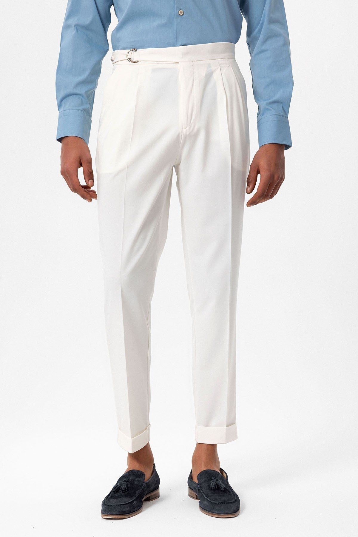 Antioch High-Waisted Buckle-Closure Pleated Men's Pants