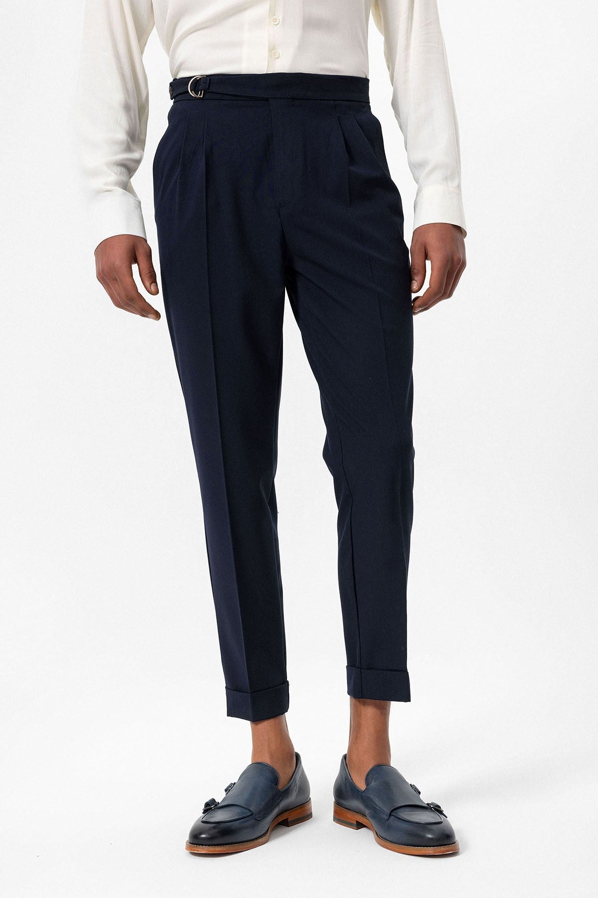 Antioch High-Waisted Buckle-Closure Pleated Men's Pants