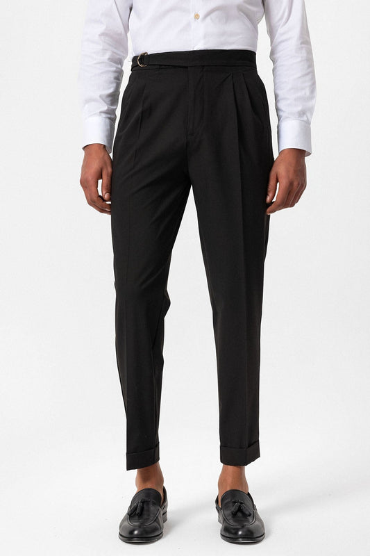 Antioch High-Waisted Buckle-Closure Pleated Men's Pants