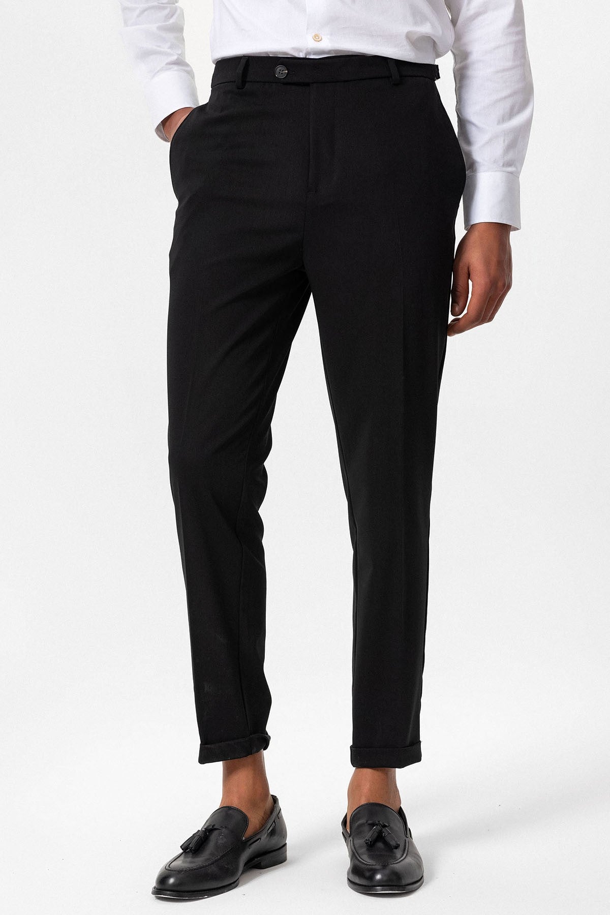 Slim-Fit Men's Pants with Double-Wide Legs