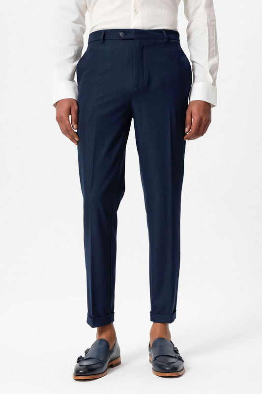 Slim-Fit Men's Pants with Double-Wide Legs