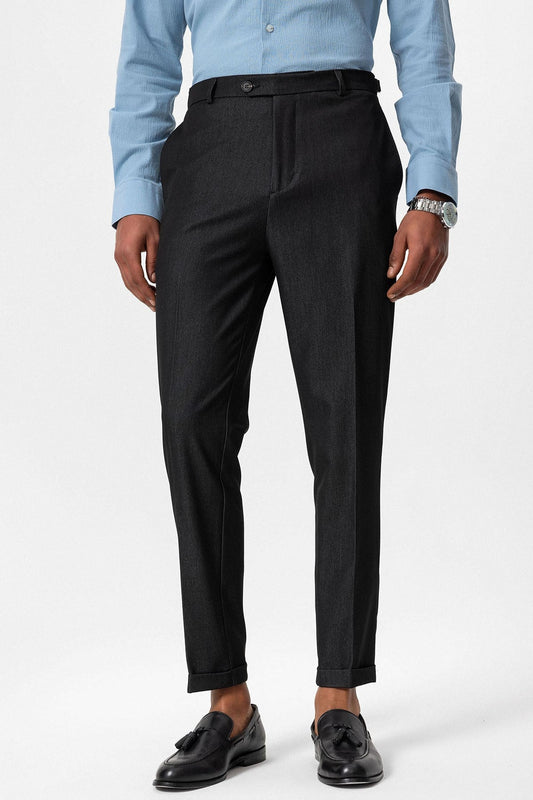 Slim-Fit Men's Pants with Double-Wide Legs