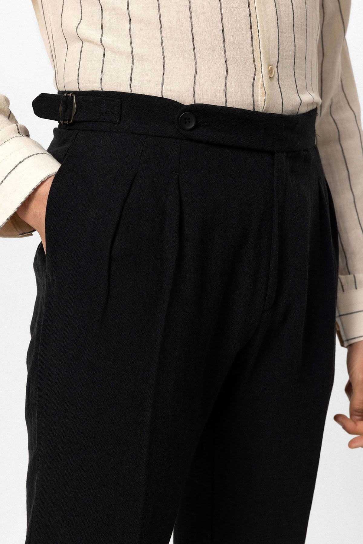 Antioch High-Waisted Linen-Blend Double-Cuff Men's Pants